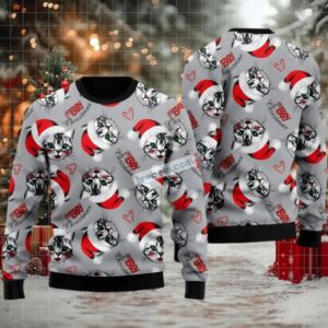 Happy Kitten Merry Christmas Family Ugly Sweaters