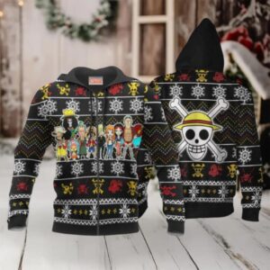 Heart Pirates Ugly Christmas Sweater One Piece Anime 1k490 Fan Gift Stylist Unisex Cartoon Graphic Outfits Aop 3d Hoodie