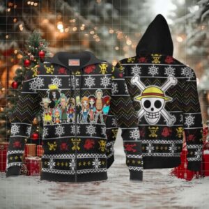 Heart Pirates Ugly Christmas Sweater One Piece Anime 1k490 Fan Gift Stylist Unisex Cartoon Graphic Outfits Aop 3d Hoodie