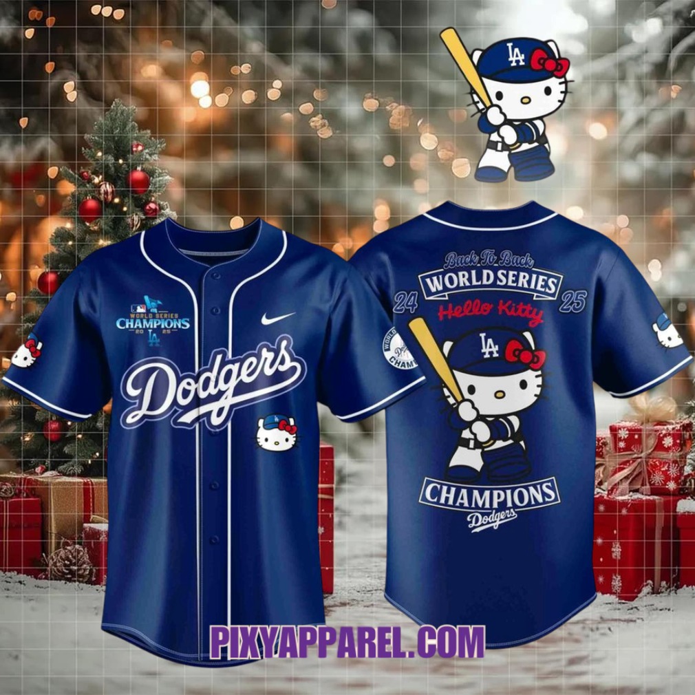 Hello Kitty x Dodgers 2025 Back to Back World Series Champions Baseball Jersey Hello Kitty x Dodgers 2025 Back to Back World Series Champions Baseball Jersey