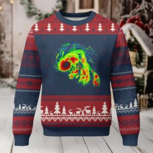Hurricane Helene Ugly Christmas Sweater Meteorologist Weather Radar Image Storm Chasing