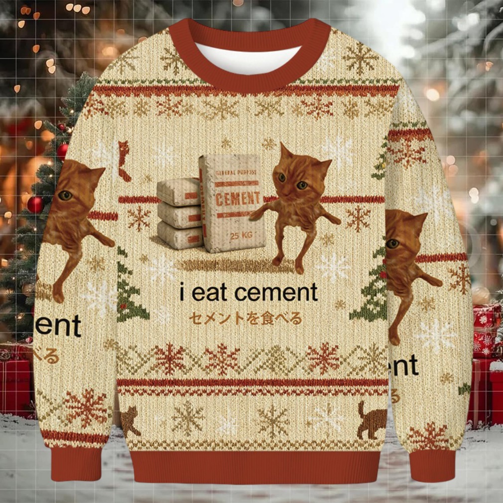 I Eat Cement Meme Christmas Ugly Sweatshirt
