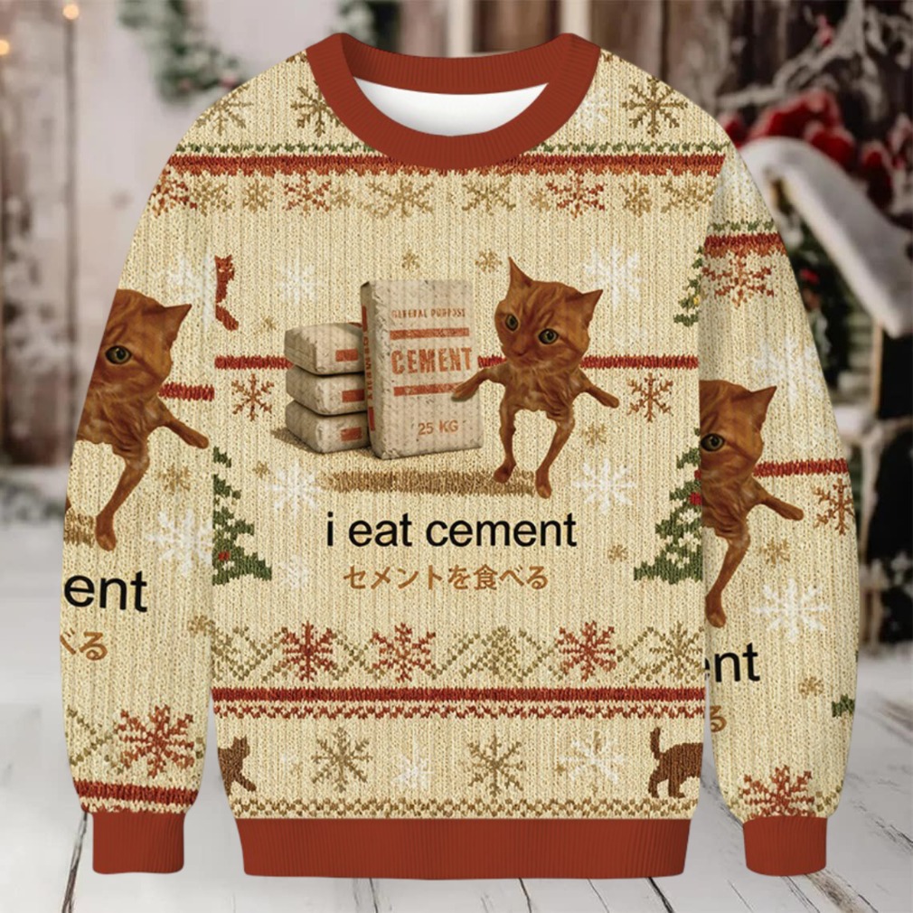 I Eat Cement Meme Christmas Ugly Sweatshirt