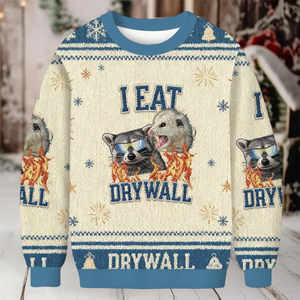I Eat Drywall Christmas Ugly Sweatshirt lifestyle shot