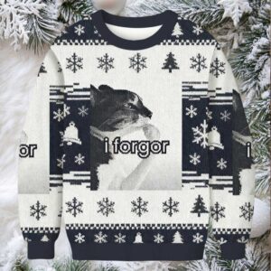 I Forgor Cat Meme Christmas Ugly Sweatshirt