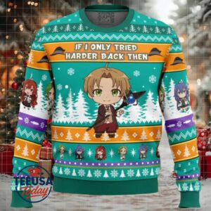 If I Only Tried Harder Mushoku Tensei Jobless Reincarnation Ugly Christmas Sweater