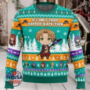If I Only Tried Harder Mushoku Tensei Jobless Reincarnation Ugly Christmas Sweater