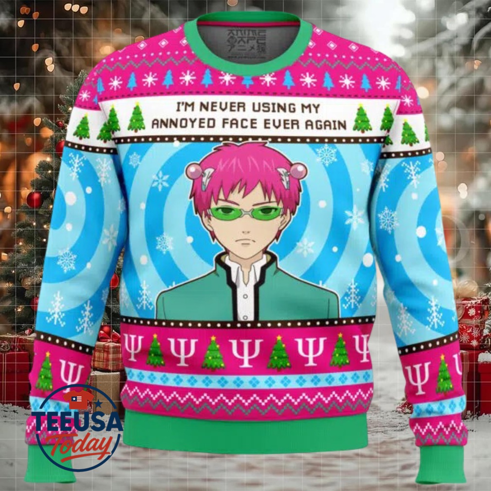 I’m Never Using The Disastrous Life of Saiki K Ugly Christmas Sweater