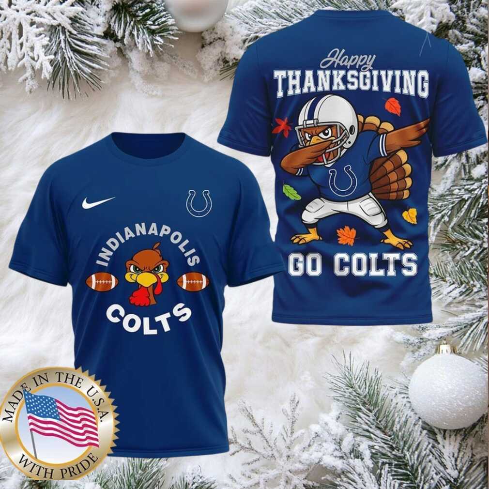 Indianapolis Colts NFL Turkey Game Happy Thanksgiving Shirt back design