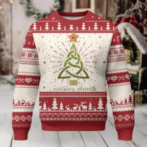 Irish Gaelic Christmas Nollaig Shona Ugly Christmas Sweater Celtic Knot Christmas Tree