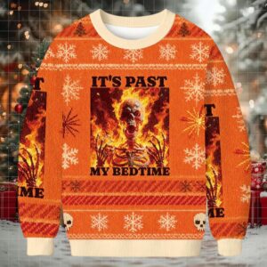 It's Past My Bedtime Funny Skeleton Meme Christmas Ugly Sweatshirt