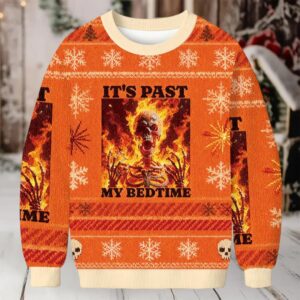 It's Past My Bedtime Funny Skeleton Meme Christmas Ugly Sweatshirt