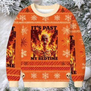 It's Past My Bedtime Funny Skeleton Meme Christmas Ugly Sweatshirt