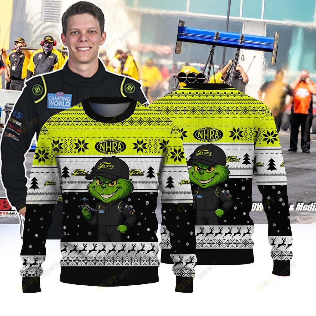 Jerry Freeman Racing × Grinch Top Fuel Ugly Christmas Sweater NHRA