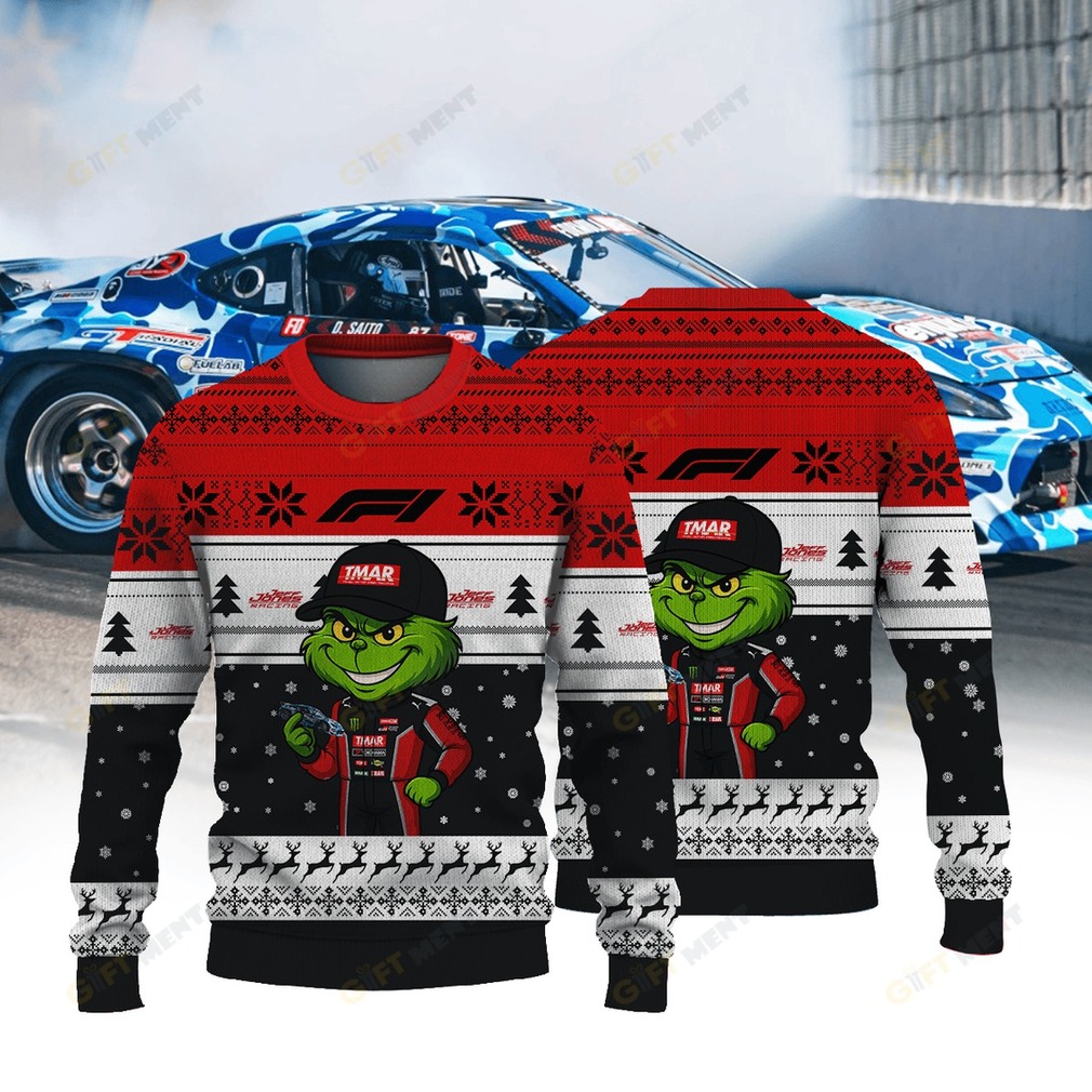 Jerry Yang Racing Daigo Saito Grinch Ugly Christmas Sweater lifestyle shot