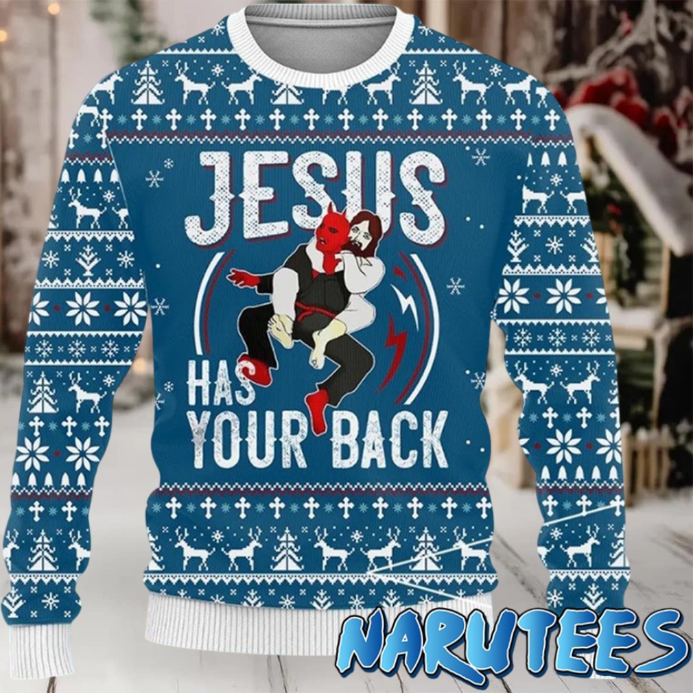 Jesus Has Your Back Ugly Christmas Sweater