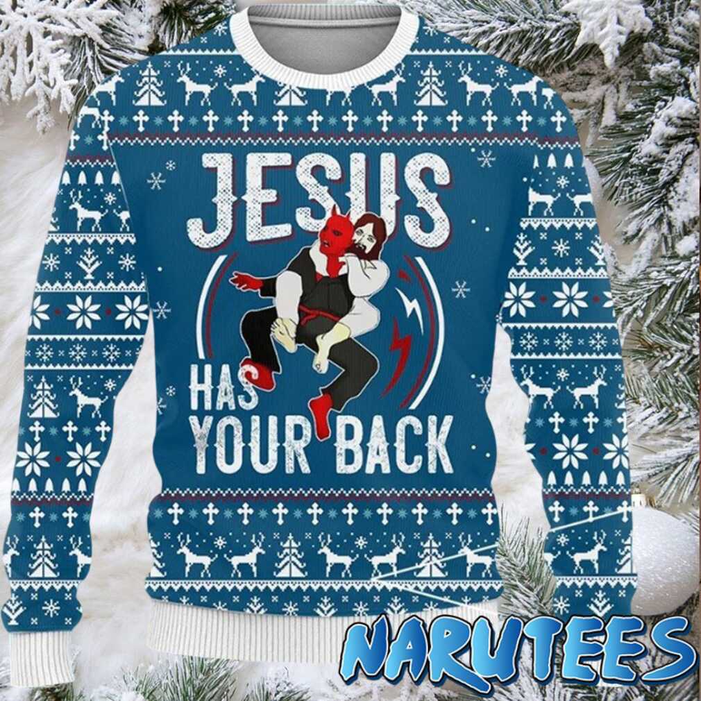 Jesus Has Your Back Ugly Christmas Sweater