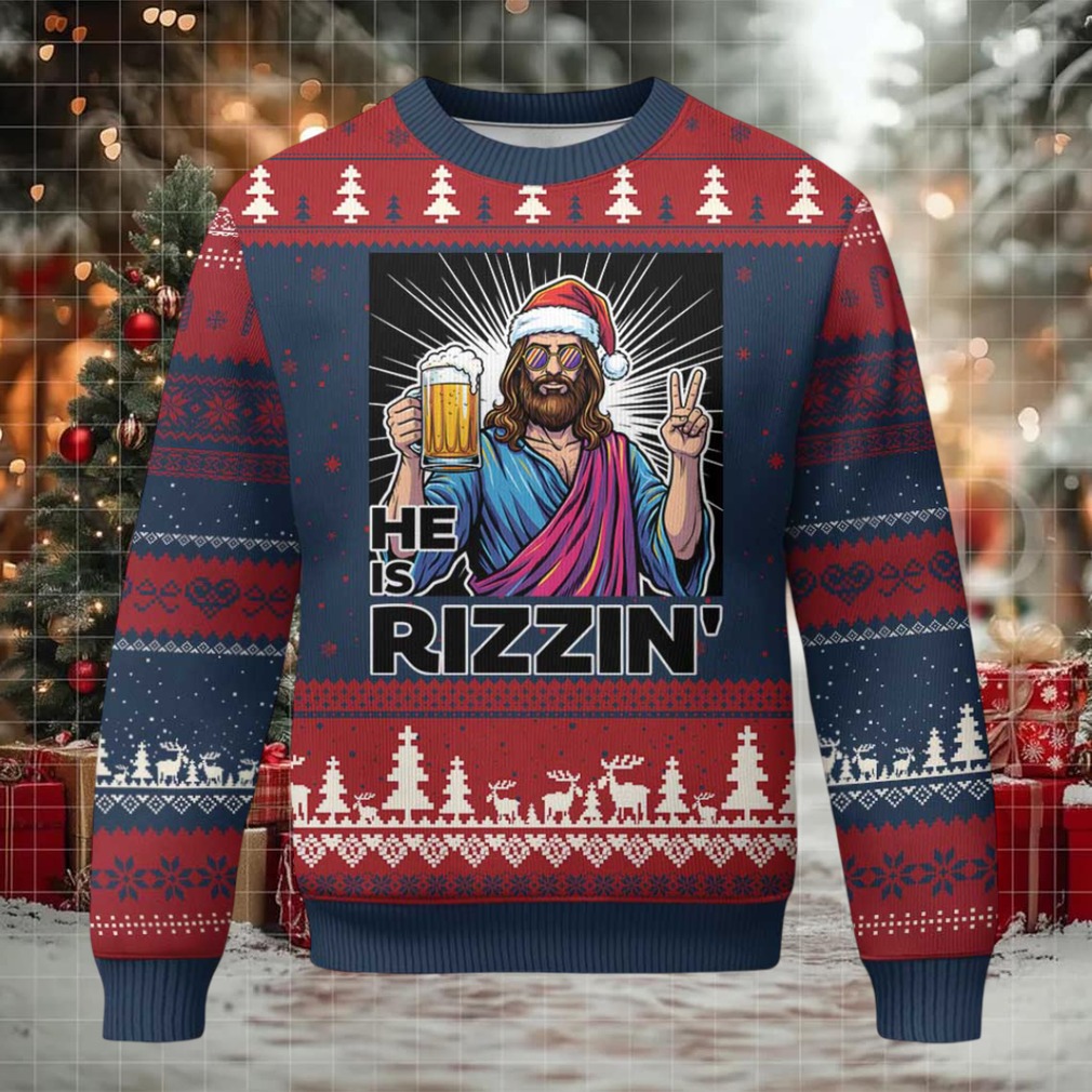 Jesus Xmas Ugly Christmas Sweater Funny Drinking Beer Xmas Holiday