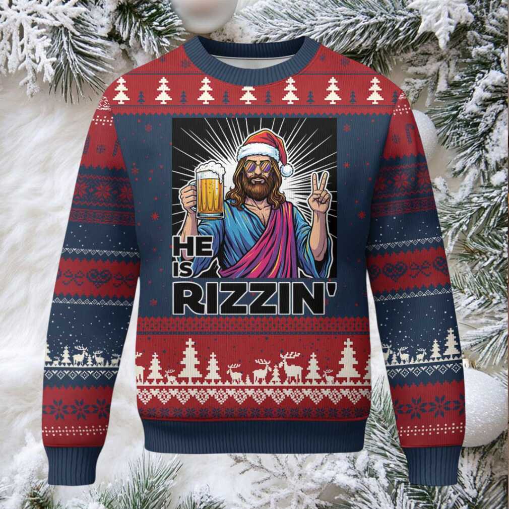 Jesus Xmas Ugly Christmas Sweater Funny Drinking Beer Xmas Holiday