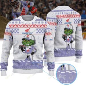 Jett Lawrence Team Honda HRC Progressive × Grinch Ugly Christmas Sweater