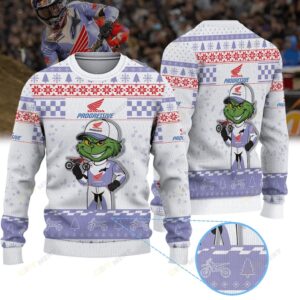 Jett Lawrence Team Honda HRC Progressive × Grinch Ugly Christmas Sweater