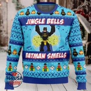 Jingle Bells Batman Smells DC Comics Ugly Christmas Sweater Jingle Bells Batman Smells DC Comics Ugly Christmas Sweater