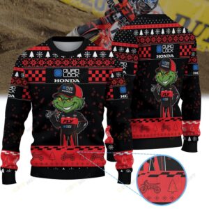 Joey Savatgy Quad Lock Honda Racing × Grinch Ugly Christmas Sweater