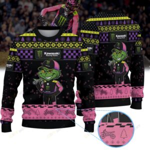 Jorge Prado Monster Energy Kawasaki × Grinch Ugly Christmas Sweater
