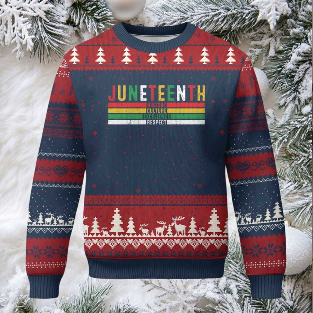 Juneteenth Ugly Christmas Sweater Black History Culture Excellence Respect Retro Vintage Juneteenth Ugly Christmas Sweater Black History Culture Excellence Respect Retro Vintage