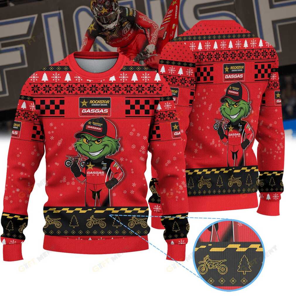 Justin Barci Rockstar Energy GASGAS Factory Racing × Grinch Ugly Christmas Sweater