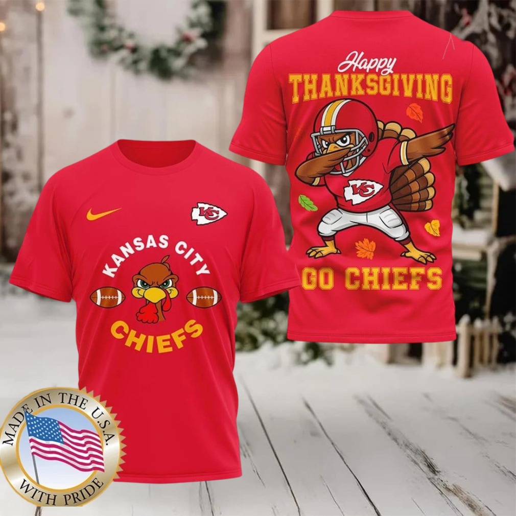 Kansas City Chiefs NFL Turkey Game Happy Thanksgiving Shirt front view