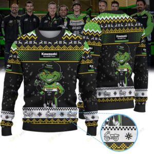 Kawasaki WorldSBK Team × Grinch Ugly Christmas Sweater