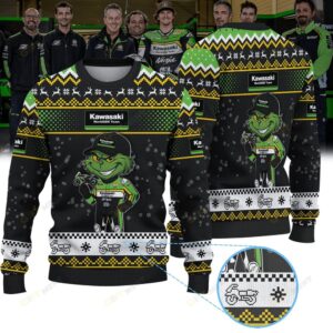 Kawasaki WorldSBK Team × Grinch Ugly Christmas Sweater