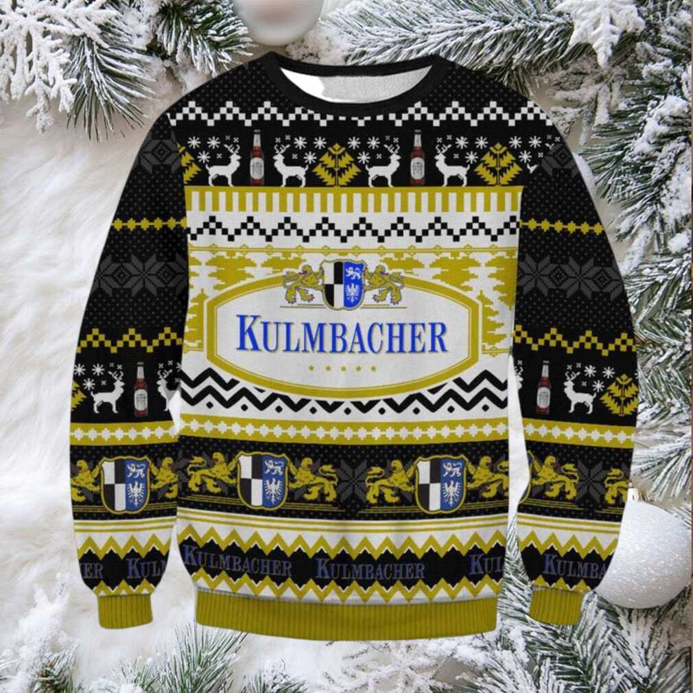 Person wearing Kulmbacher Beer Ugly Christmas Sweater 2025