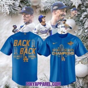 LA Dodgers Back To Back 2024 2025 World Series Jersey