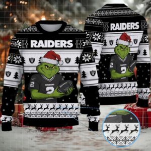 Las Vegas Raiders Grinch Ugly Christmas Sweater