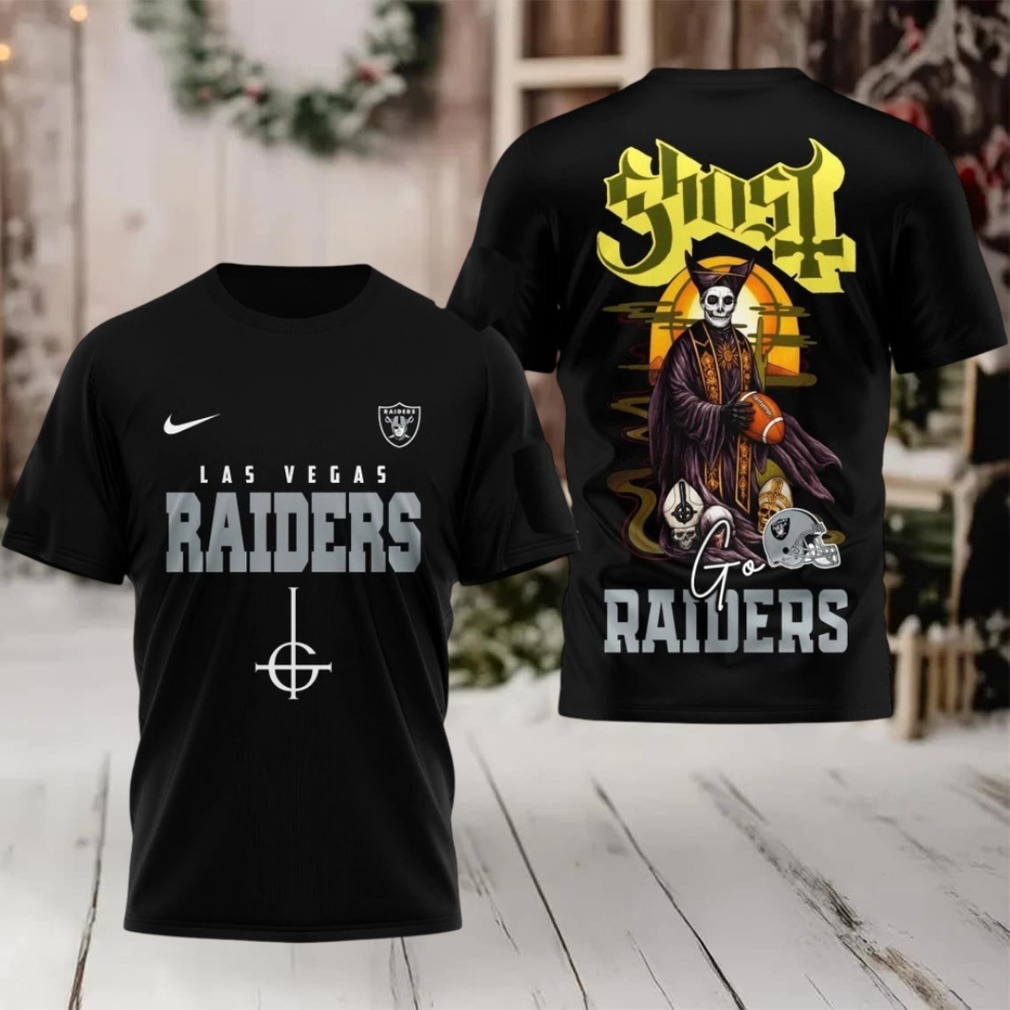 Las Vegas Raiders NFL Ghost Band Shirt - Front View with Ghost band inspired design