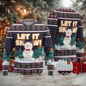 Let It Snow Christmas Ugly Christmas Sweater Funny Xmas Holiday Patterns