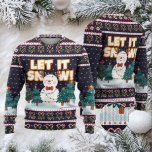 Let It Snow Christmas Ugly Christmas Sweater Funny Xmas Holiday Patterns