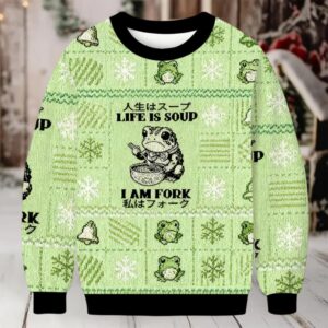 Life Is Soup I Am Fork Christmas Ugly Sweatshirt
