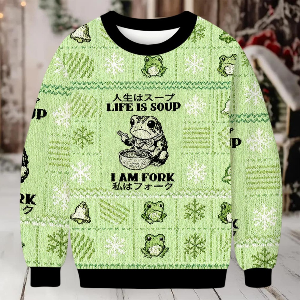 Life Is Soup I Am Fork Christmas Ugly Sweatshirt lifestyle shot