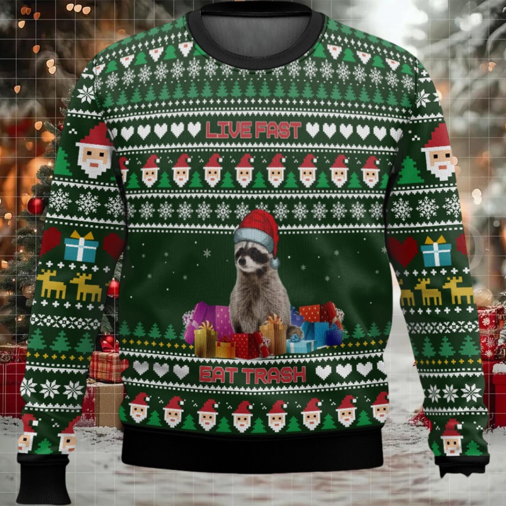 Live Fast Eat Trash Ugly Christmas Sweater Live Fast Eat Trash Ugly Christmas Sweater
