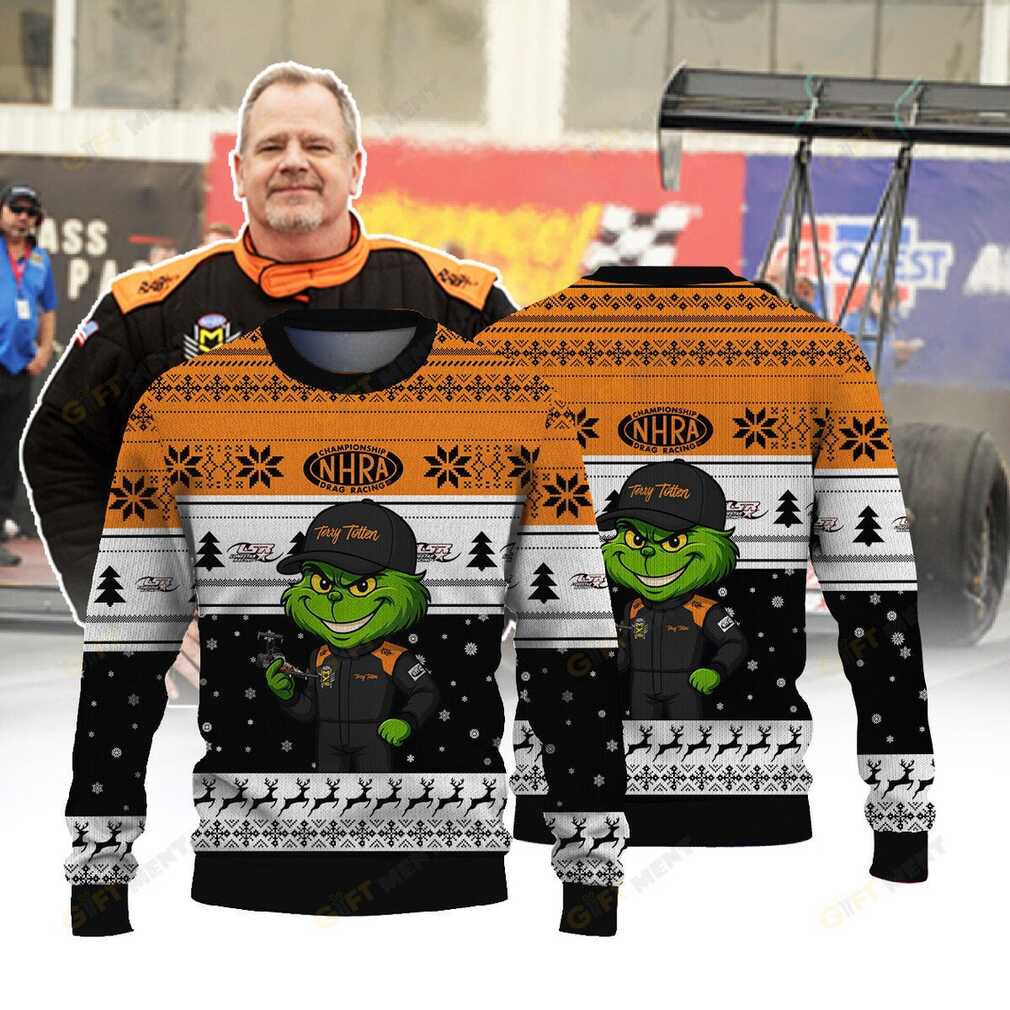 Lone Star × Grinch Top Fuel Ugly Christmas Sweater NHRA