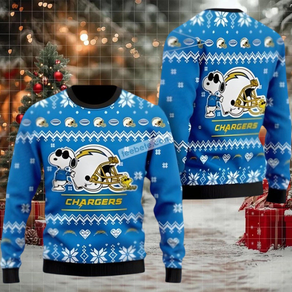 Los Angeles Chargers Snoopy Woodstock Funny Ugly Xmas Sweaters Blue Los Angeles Chargers Snoopy Woodstock Funny Ugly Xmas Sweaters Blue