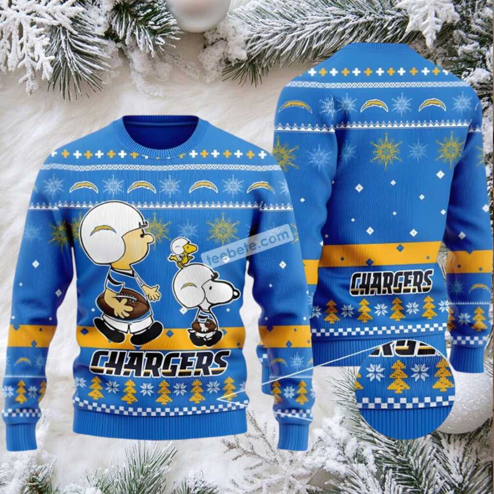 Los Angeles Chargers Snoopy Woodstock Ugly Sweaters Christmas Blue Los Angeles Chargers Snoopy Woodstock Ugly Sweaters Christmas Blue