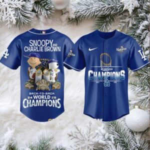 Los Angeles Dodgers Snoopy World Series Baseball Jersey 2025