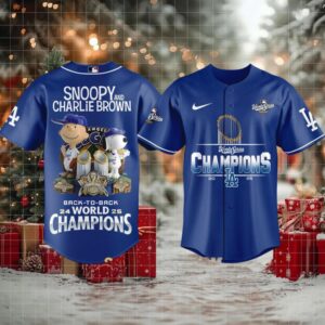 Los Angeles Dodgers Snoopy World Series Baseball Jersey 2025