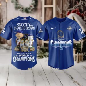 Los Angeles Dodgers Snoopy World Series Baseball Jersey 2025
