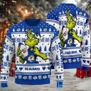 Los Angeles Rams Grinch With Balls Ugly Christmas Sweater