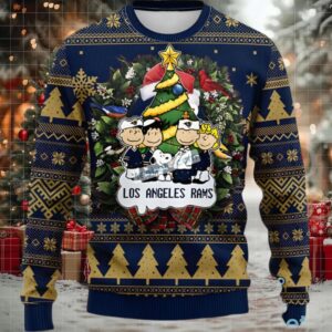 Los Angeles Rams Snoopy The Peanut Ugly Christmas Sweatshirt Womens Blue